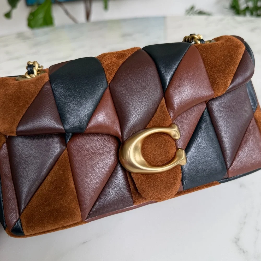 NWT Coach Tabby Shoulder Bag 20 With Patchwork Quilting Maple Shadow Brown CBG88 - Picture 9 of 15